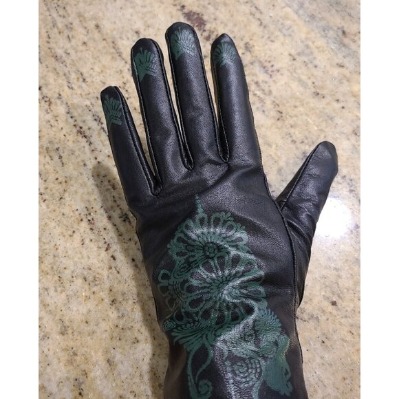 New! Women Size XL Black Leather Lined 10" Gloves Henna Tattoo Fairy Whimsigoth - Picture 10 of 16